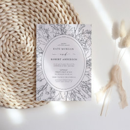 beschetste moderne uitnodiging voor een florale br