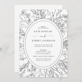 beschetste moderne uitnodiging voor een florale br