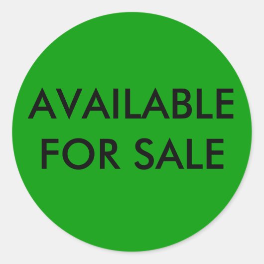 BESCHIKBAAR VOOR VERKOOPSTICKER RONDE STICKER (Voorkant)