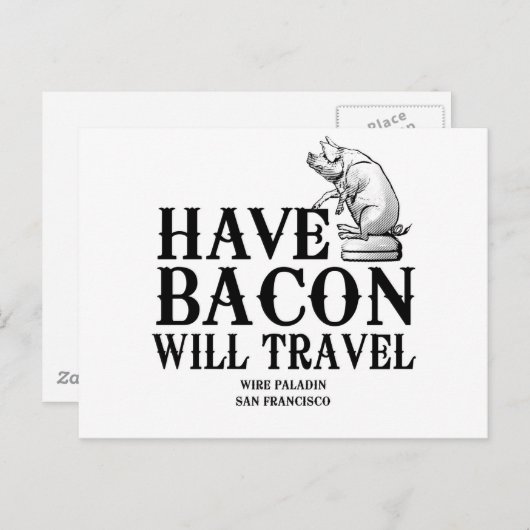 beschikken over Bacon Will Briefkaart (Voorkant / Achterkant)