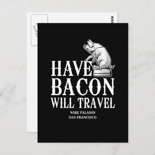beschikken over Bacon Will Briefkaart (Voorkant / Achterkant)
