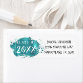 beschilderd Afstudeerder | Blauwgroen Brushstroke Etiket (Insitu)