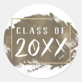 beschilderd Afstudeerder | Gold Paint Splatter Bru Ronde Sticker (Voorkant)