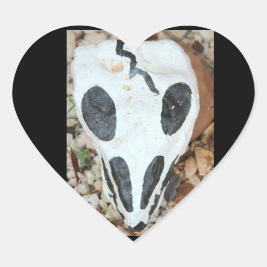 beschilderd dia del muerte schedel hart sticker (Voorkant)