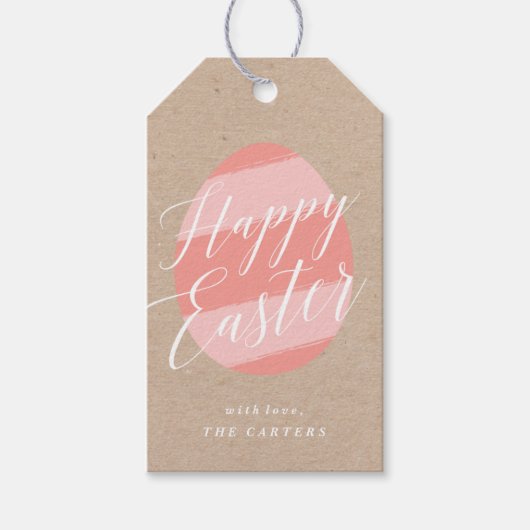 Beschilderd ei Pasen cadeautag Cadeaulabel (Voorkant)