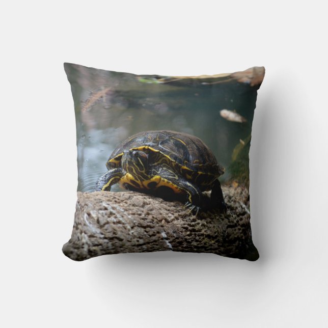 beschilderd klimlogboek voor waterschildpad kussen (Voorkant)