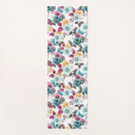 beschilderde bloemblaadjes yogamat