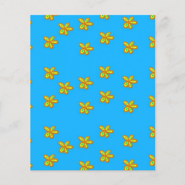 beschilderde bloemen op blauw (Voorkant)