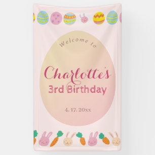 Beschilderde Ei Zachte Roze Kinderverjaardag Welko Spandoek