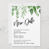 Beschilderde groen blijvende uitgestelde bruiloft  kaart (Voorkant)