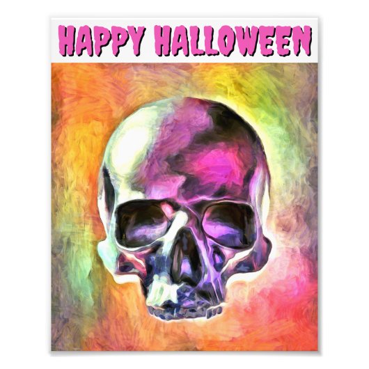 Beschilderde schedel. gepersonaliseerd foto afdruk (Voorkant)