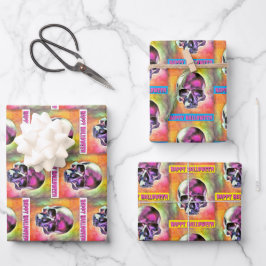 Beschilderde schedel. gepersonaliseerd inpakpapier vel