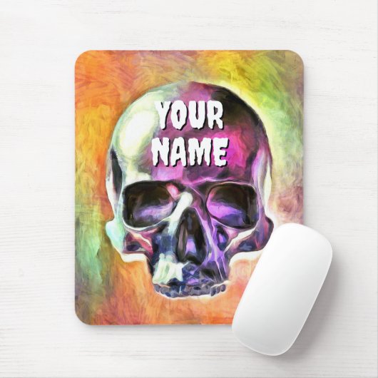 Beschilderde schedel. Gepersonaliseerd Muismat (Met muis)