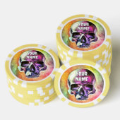 Beschilderde schedel. Gepersonaliseerd Poker Chips (Opstapeling)