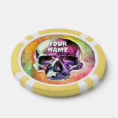 Beschilderde schedel. Gepersonaliseerd Poker Chips (Enkel)
