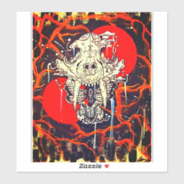 beschilderde tijgerschedel sticker