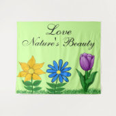  beschilderde tuinbloemen wanddecoratie wandkleed (Voorkant (horizontaal))