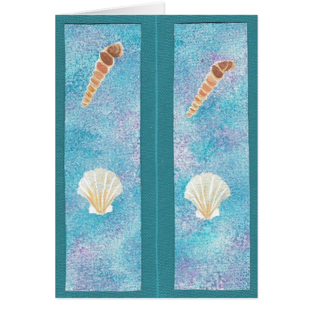 Beschilderde zeeschelpen op Bladwijzer Kaarten (Voorkant)