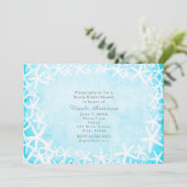 Beschilderde Zeester Aqua Blauwe Feest Uitnodiging (Staand voorkant)