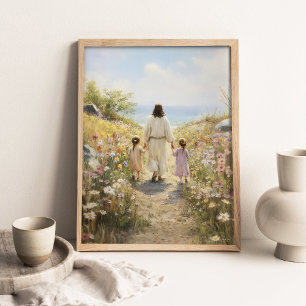 Beschouw de leliën _ Christelijke Kunst _ Bijbelku Poster