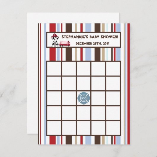 Beschrijfbare Bingo Kaart Nojo brandweerauto (Voorkant / Achterkant)