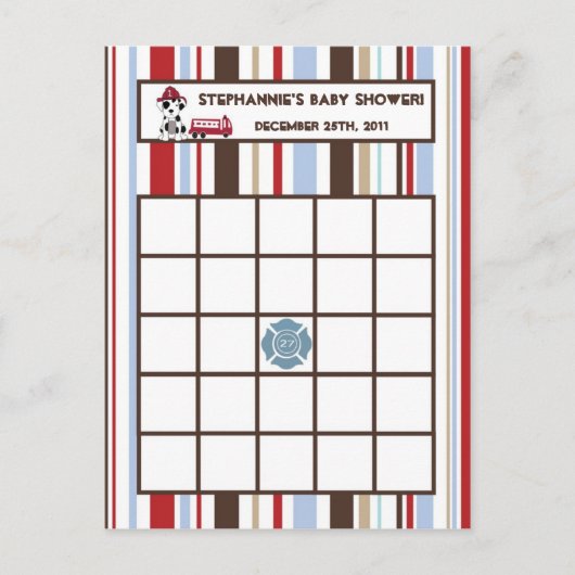 Beschrijfbare Bingo Kaart Nojo brandweerauto (Voorkant)