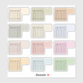 Beschrijfbare Maandelijkse Index Tabkalender Gewoo Sticker (Vel)