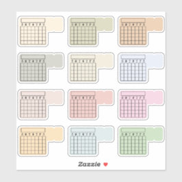 Beschrijfbare Maandelijkse Index Tabkalender Gewoo Sticker
