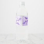 Beschrijfbare Paarse Libel Waterfles Labels Etiket (Achterkant)