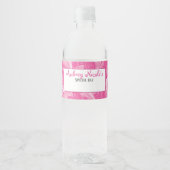 Beschrijfbare Roze Rozen Waterfles Labels Etiket (Voorkant)