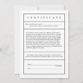 Beschrijvend Modern Certificaat van Echtheid Bedankkaart (Voorkant)