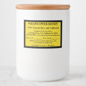 Beschrijvende honingpot (versie 2) voedselcontainer etiket (Voorkant)