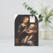 Beschrijving Benois Madonna Leonardo da Vinci Oil  Briefkaart (Staand voorkant)