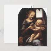 Beschrijving Benois Madonna Leonardo da Vinci Oil  Briefkaart (Voorkant / Achterkant)