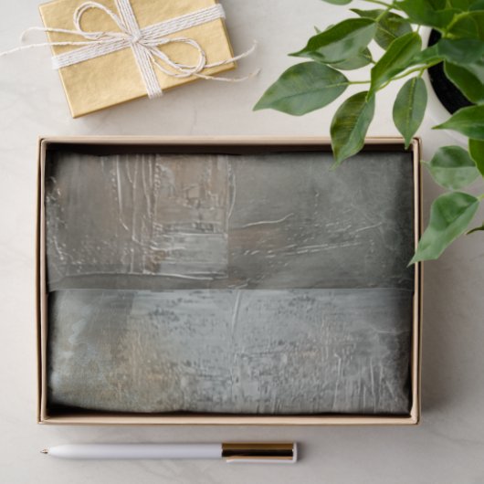 Beschrijving Faux Copper Metallic Grey Textured Tissuepapier (Geschenk)