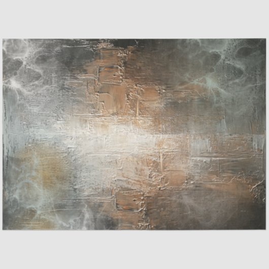 Beschrijving Faux Copper Metallic Grey Textured Tissuepapier (Voorkant)