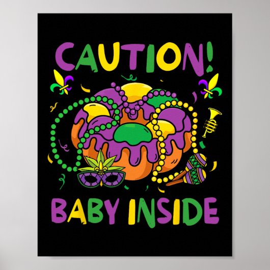 Beschrijving Funny Mardi Gras Parade Carnaval Poster (Voorkant)