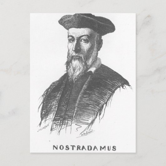 Beschrijving - Het portret van Nostradamus, geteke Briefkaart (Voorkant)