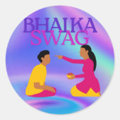 Beschrijving (Hindi + Engels Mi Ronde Sticker (Voorkant)