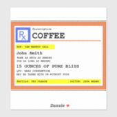 Beschrijving Koffie rechthoekig aangepast Sticker (Vel)