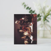 Beschrijving Michelangelo da Caravaggio Supper op Briefkaart (Staand voorkant)