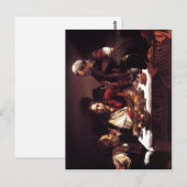 Beschrijving Michelangelo da Caravaggio Supper op Briefkaart (Voorkant / Achterkant)