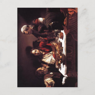 Beschrijving Michelangelo da Caravaggio Supper op  Briefkaart
