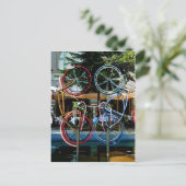 Beschrijving Robert Rauschenberg Riding Bikes , Ob Briefkaart (Staand voorkant)