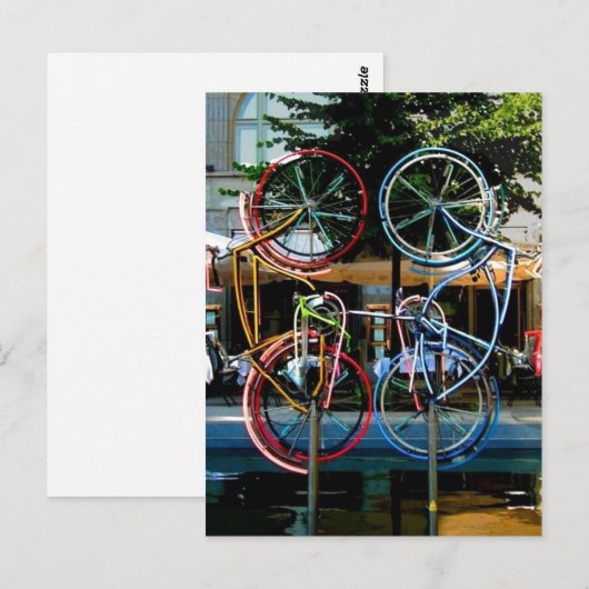 Beschrijving Robert Rauschenberg Riding Bikes , Ob Briefkaart (Voorkant / Achterkant)