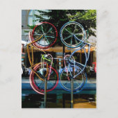 Beschrijving Robert Rauschenberg Riding Bikes , Ob Briefkaart (Voorkant)