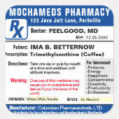 Beschrijving van de rechthoekige koffiezetsticker vierkante sticker (Voorkant)