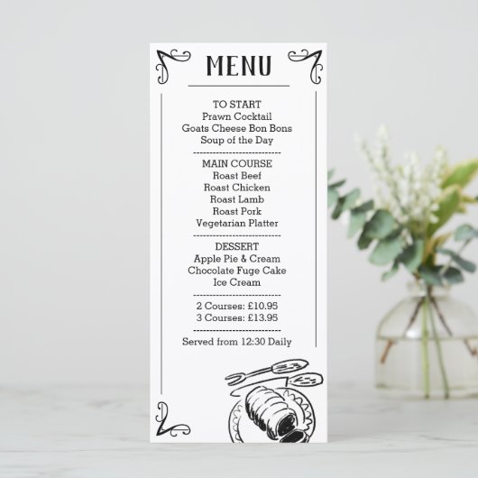 Beschrijving van het speciale menu. menu (Staand voorkant)