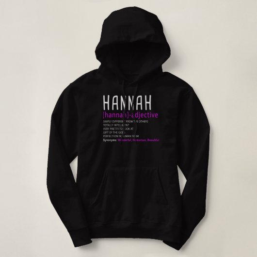 Beschrijving van persoonlijke naam Hannah Premium Hoodie (Design voorkant)