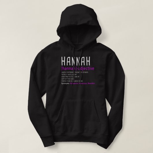 Beschrijving van persoonlijke naam Hannah Premium Hoodie (Design voorkant)